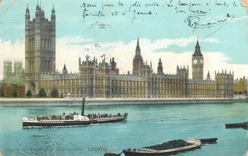 England London Houses of Parliament and Westminster Post card