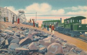 Pikes Peak Summit Station CO, Colorado - Passengers at Cog Train - Linen