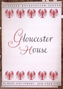 1940s GLOUCESTER HOUSE RESTAURANT MENU NEW YORK CITY ROCKEFELLER CENTER   W72
