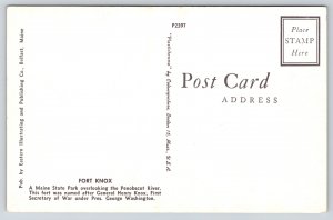 State View~Maine~Fort Knox State Park Overlooking Penobscot River~Vintage PC