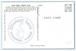 c1960 Main Street Highway Eastern Dinosaur Land Vernal Utah UT Vintage Postcard