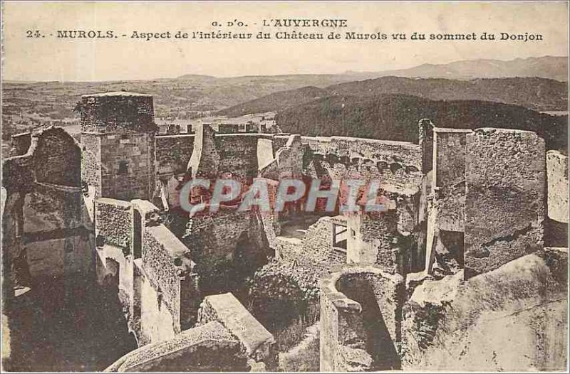 'Old Postcard Auvergne Murols Interior''s Aspect of Chateau Murols seen Summi...