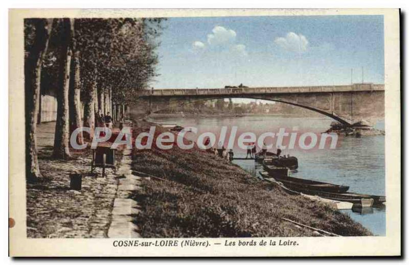 Old Postcard Cosne Sur Loire Les Bords De La Loire