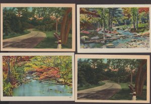 4 Scenic Postcards Linen