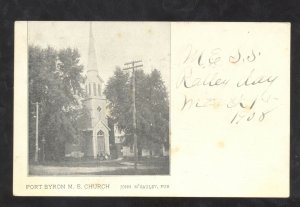 PORT BYRON ILLINOIS METHODIST EPISCOPAL CHURCH VINTAGE POSTCARD FILBROOK ILL.