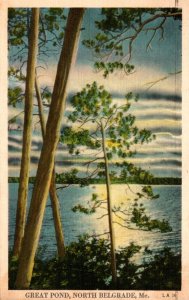 Maine Greetings From Great Pond North Belgrade 1948