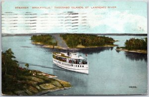 1933 Steamer Brockville Thousand Islands St. Lawrence River Posted Postcard