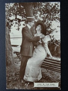 Romance & Love LOVE IN THE PARK I've Been Waiting For This !! c1911 RP Postcard