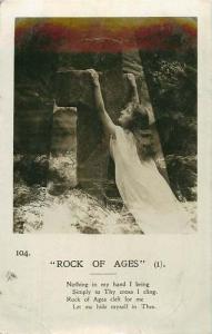 ROCK OF AGES RELIGIOUS BAMFORTH  PHOTO UDB POSTCARD c1910