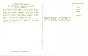 VINTAGE POSTCARD SHERATON MAUI ON BEAUTIFUL KAANAPALI BEACH HAWAII