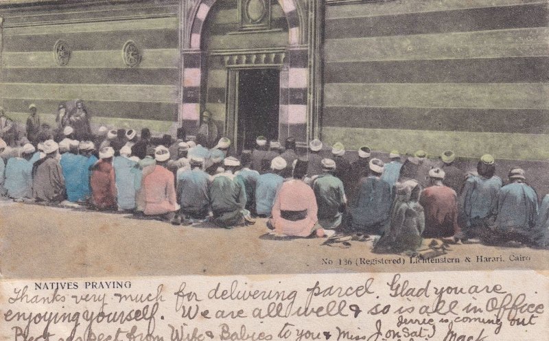 Cairo Natives Praying 1905 Postcard