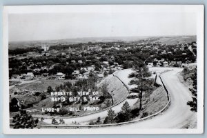 South Dakota SD Postcard Birdseye View of Rapid City 1952 Posted RPPC Photo