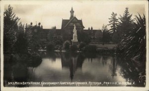 Vintage RPPC Rotorua NEW ZEALAND Main Bath Houses GOVERNMENT SANATORIUM