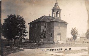 J37/ Camden Michigan RPPC Postcard c1910 Frontier High School Building 335