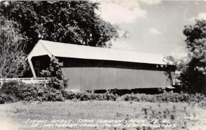 E31/ Winterset Iowa Ia Real Photo RPPC Postcard c50s Covered Bridge Clinton 25