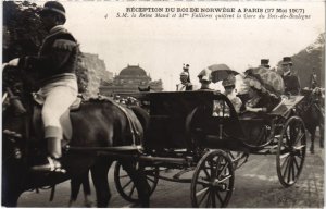 PC RECEPTION DU ROI DE NORWEGE A PARIS 1907 NORWEGIAN ROYALTY (a32417)