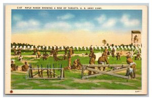 Vintage 1940's Military Postcard US Army Rifle Range Row of Targets