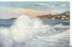 France Postcard - Menton - La Plage - Effet De Vagues - Ref TZ1510