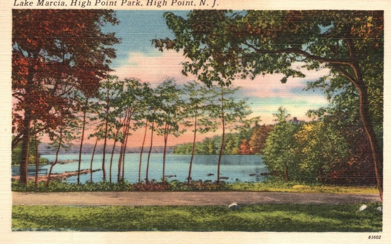 Vintage Postcard Lake Marcia High Point Park Scenic View High Point New Jersey