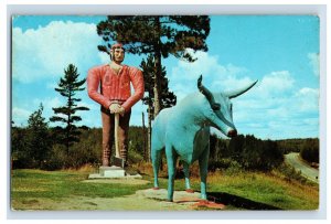 Vintage Giant Paul Bunyan Lookout Michigan Postcards P166E