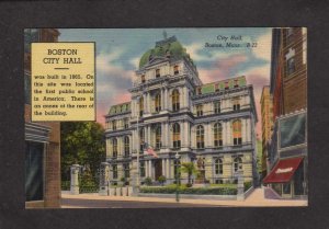 MA Boston City Hall Boston Massachusetts Mass Postcard