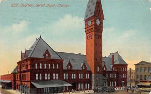 Dearborn Street Depot Chicago, IL., USA Chicago Train 1912 