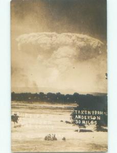 Pre-1918 rppc MOUNT LASSEN ERUPTS Mineral Near Redding & Red Bluff CA i9373