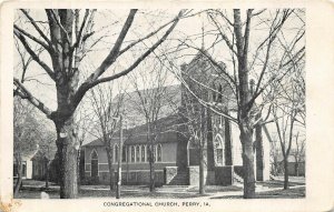 Perry Iowa 1910 Postcard Congregational Church
