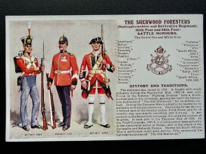 History & Tradition THE SHERWOOD FORESTERS Postcard by Gale & Polden No.79d