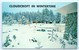 CLOUDCROFT, New Mexico NM ~ Deep Snow WINTERTIME 1968 Otero County  Postcard