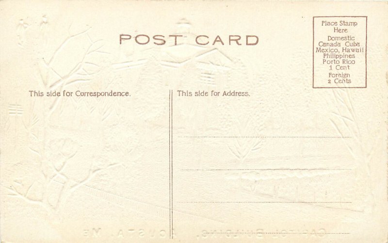 Embossed Gilded Postcard State Capitol Augusta ME