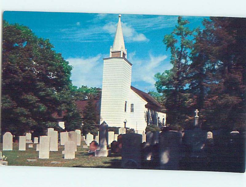 Unused Pre-1980 GRAVEYARD AT BROOKHAVEN CHURCH Long Island New York NY L3303