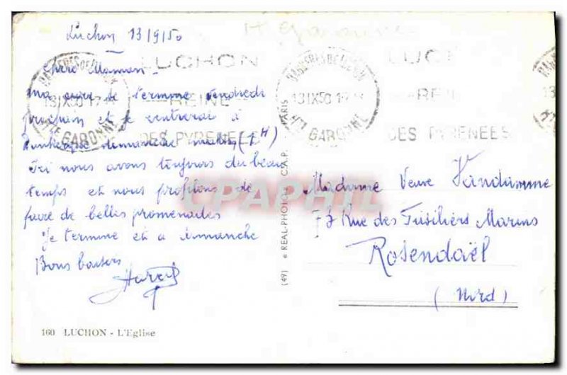 Postcard Luchon Old Church