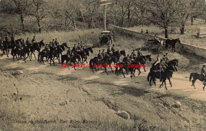 KS, Fort Riley, Kansas, Troops on the March, Soldiers on Horse Back 