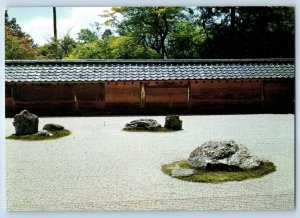 Kyoto Japan Postcard Rock Garden at Ryoanji Temple c1950’s Vintage Posted