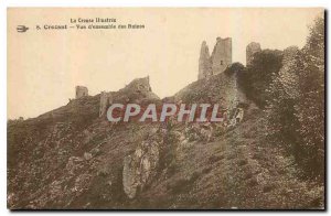 Old Postcard Creuse Crozant illustrated overview of Ruins