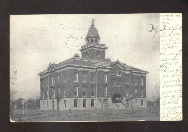 EL RENO OKLAHOMA DOWNTOWN COUNTY COURT HOUSE VINTAGE POSTCARD SHAWNEE OK