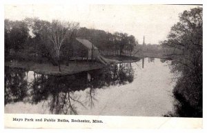 Postcard PARK SCENE Rochester Minnesota MN AS7363