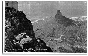Cableway and Lion's hear Capetown South Africa RPPC Postcard