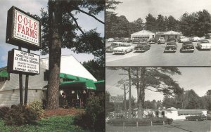 Gray ME Cole Farms Multi-View Restaurant Old Cars Postcard