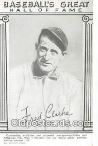 Fred Clarke Baseball Postcard Base Ball Post Card Printed 1977 Baseball's Gre...