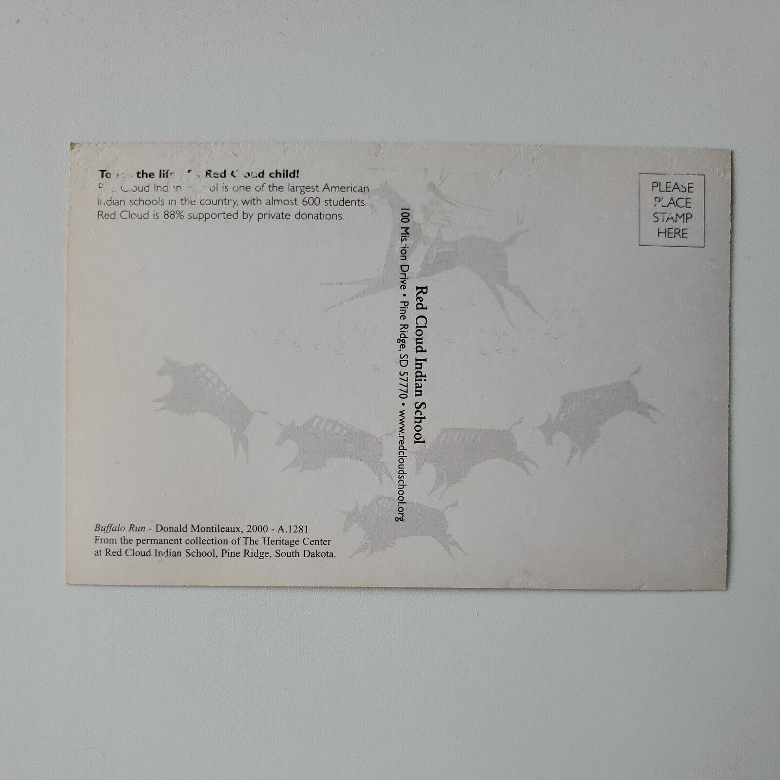 Buffalo Run Painting Donald Montileaux Red Cloud School Pine Ridge SD