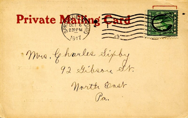 Private Mailing Card - Crowell Publishing Co., 1917