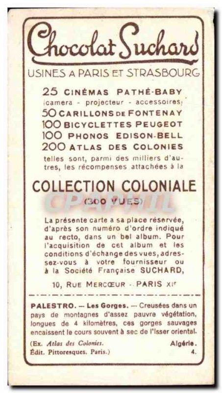 Image Palestro Algerie Gorges Suchard chocolate
