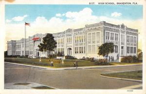 Bradenton Florida High School Street View Antique Postcard K15391