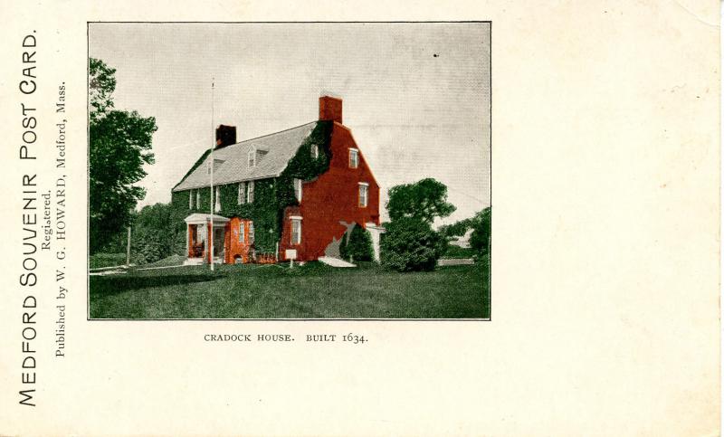 MA - Medford. Old Craddock House, First Brick House Built in the United State...