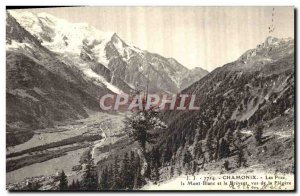 Old Postcard Chamonix Les Praz Mont Blanc and Brevent seen of Flegere