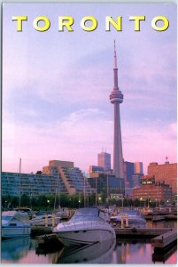 M-53751 Toronto's waterfront at dusk with the CN Tower rising above the city ...