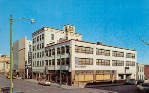 KNOX HOTEL Street Scene EL PASO, TEXAS Greyhound Bus Depot '50s Vintage Postcard