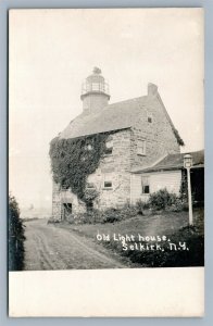 SELKIRK NY OLD LIGHTHOUSE ANTIQUE REAL PHOTO POSTCARD RPPC 